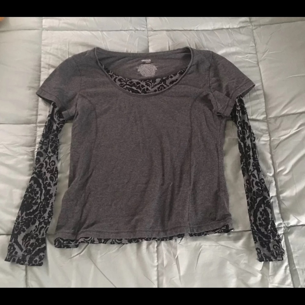 Danskin Long Floral Soft Sleeve Shirt NWOT